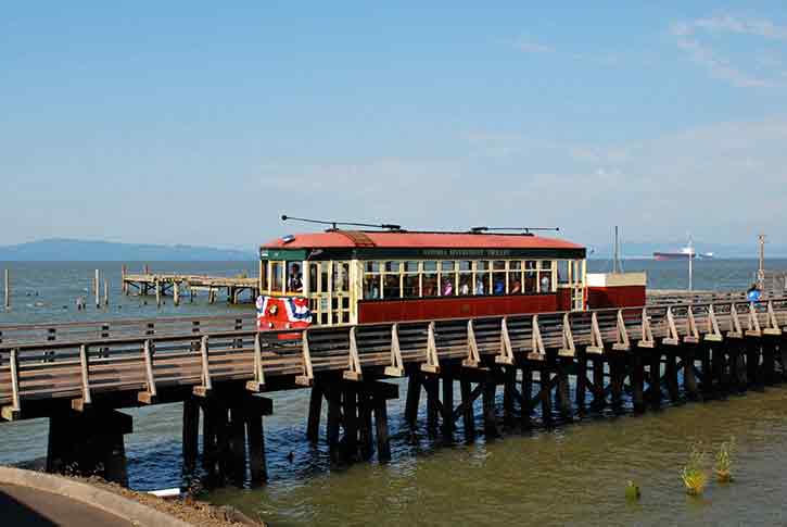 Riverfront trolley in Astoria Oregon