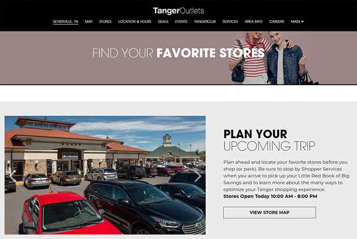 Tanger Outlets in Sevierville Tennessee